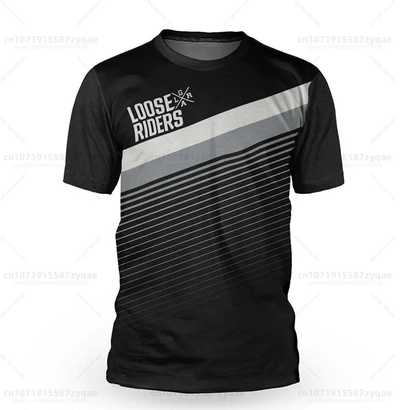 Men's Loose Rider Short Sleeve Jersey BMX MTB Mountain Bike Shirt Cross Country DH Motorcycle Sweatshirt Motochross Jersey
