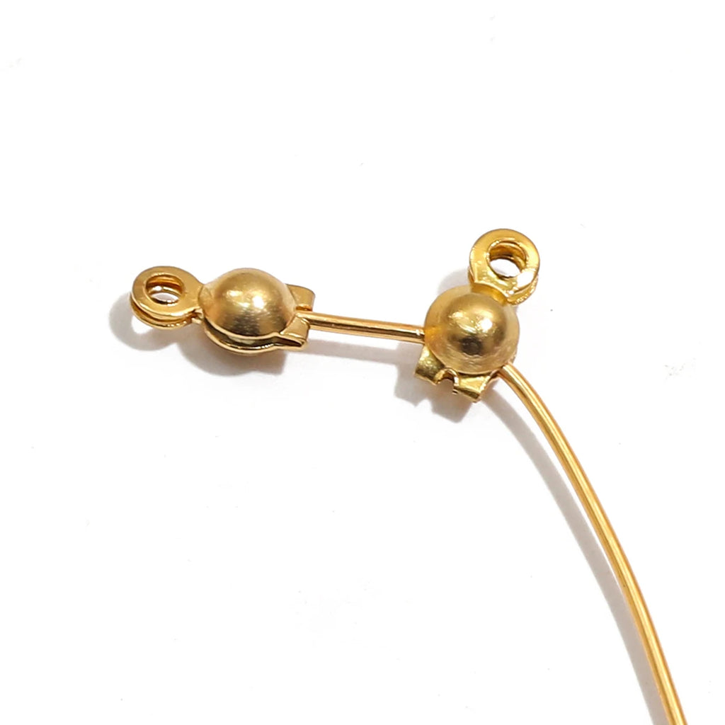 Lot Stainless Steel Gold Plated Connector Clasp Crimp End