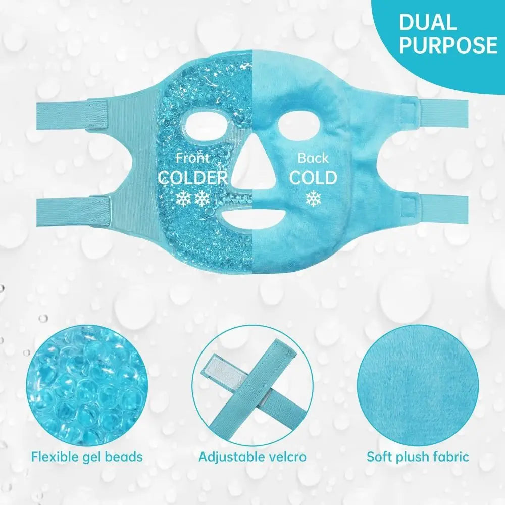 Relieve Fatigue Ice Gel Eye Face Mask Gel Beads Compress Reusable Sleep Mask Reduce Face Puff Cold and Hot Heat Skin Care Tool