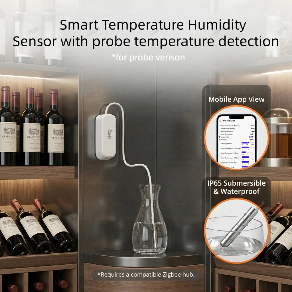 Zigbee/Wifi Temperature Humidity Sensor Probe Thermometer Smart Home Automation