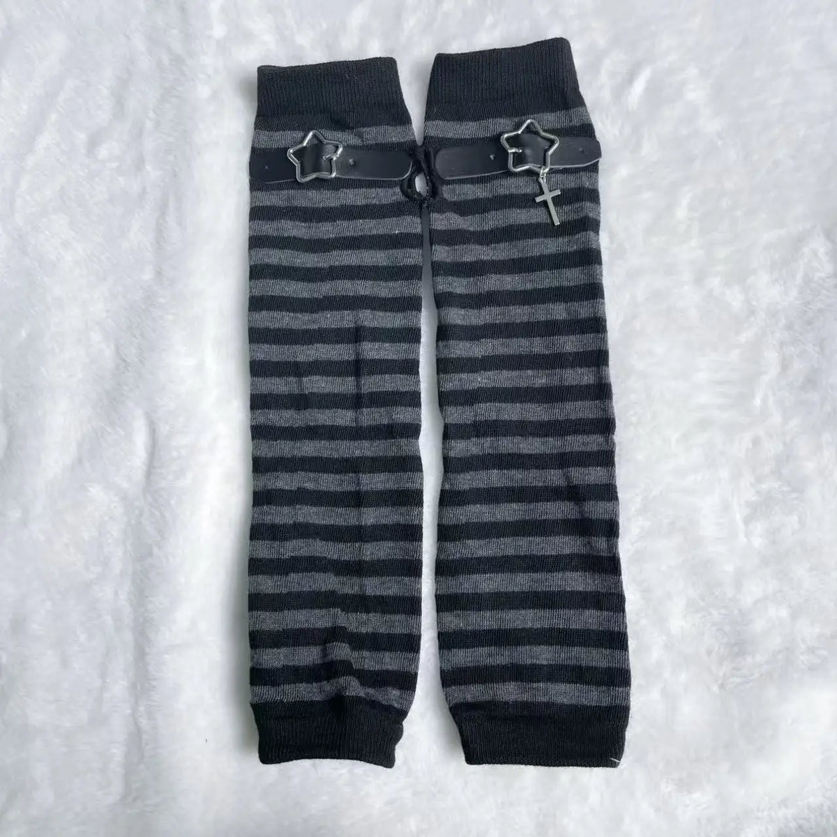 Y2K Gothic Lolita Gloves Arm Cover Harajuku Arm Warmers Black Grey