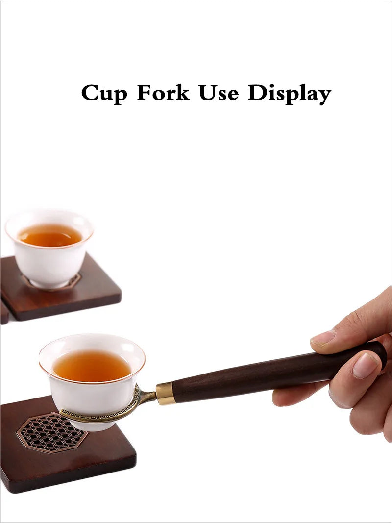 Kungfu Tea Set Accessories, Tea Ceremony, Six Gentlemen Whole Set, Black Sandalwood, Solid Wood Tea Clip, Bamboo Tweezers
