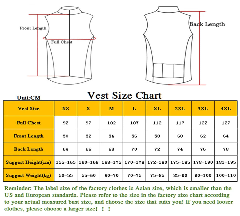 Gobikful Sleeveless Bike Front Windproof Back Breathable Maillot Ciclismo Bike Sweatshirt Jersey Bike Clothing vest unisex