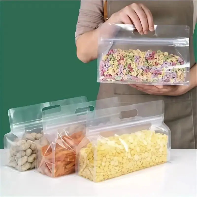 5pcs Reusable Leakproof Food Storage Bags For Nut Grain Vegetable Fruit And Snack Kitchen Organizer Storage Containers