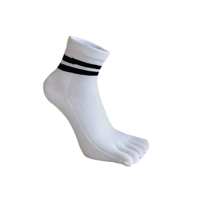 Cute Short Toe Socks Women Girl Cotton Striped Cat Love Fashion Sweat-Absorbing Anti-Bacterial Breathable Warm Five Finger Socks