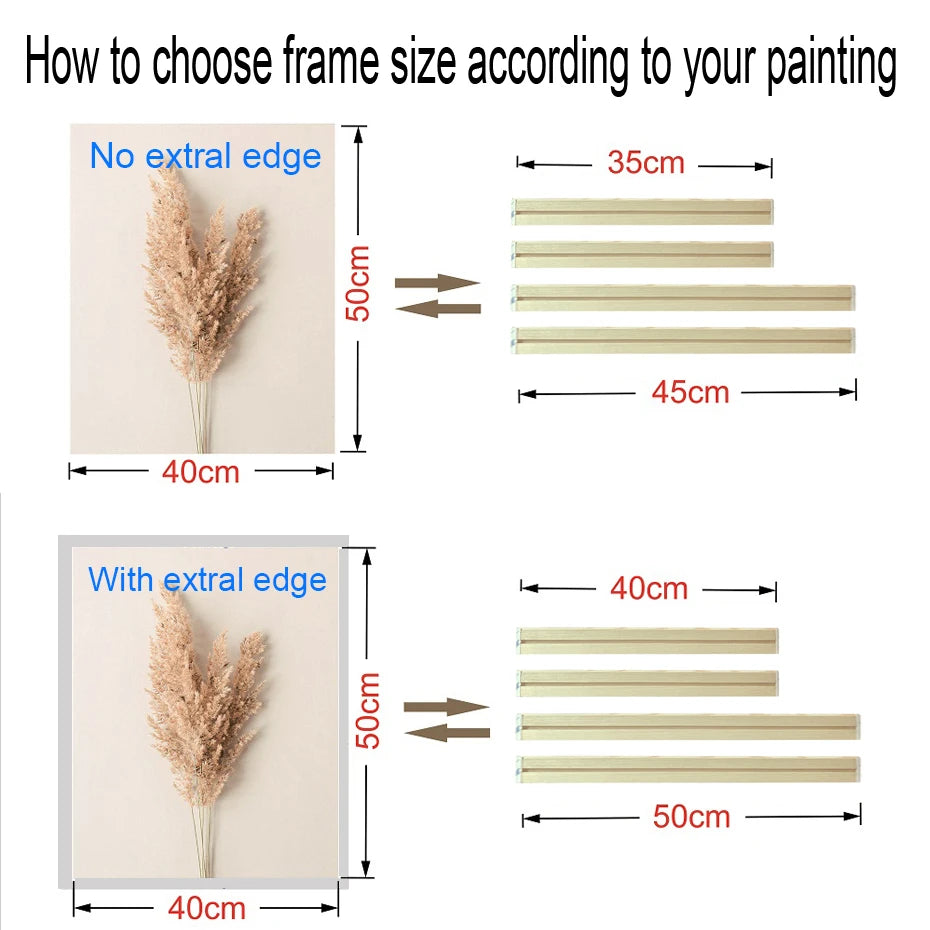 45x95 50x100cm Canvas Frame Wooden Frames Wooden Photo Oil Painting Canvas Diamond Painting Frames Canvas Wood Wall Frame