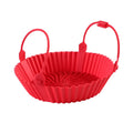 Reusable Air Fryer Baking Tray Silicone Airfryer Liner Oven Mat with Handle Basket Pizza Fried Chicken Grill Pan Mat For Kitchen