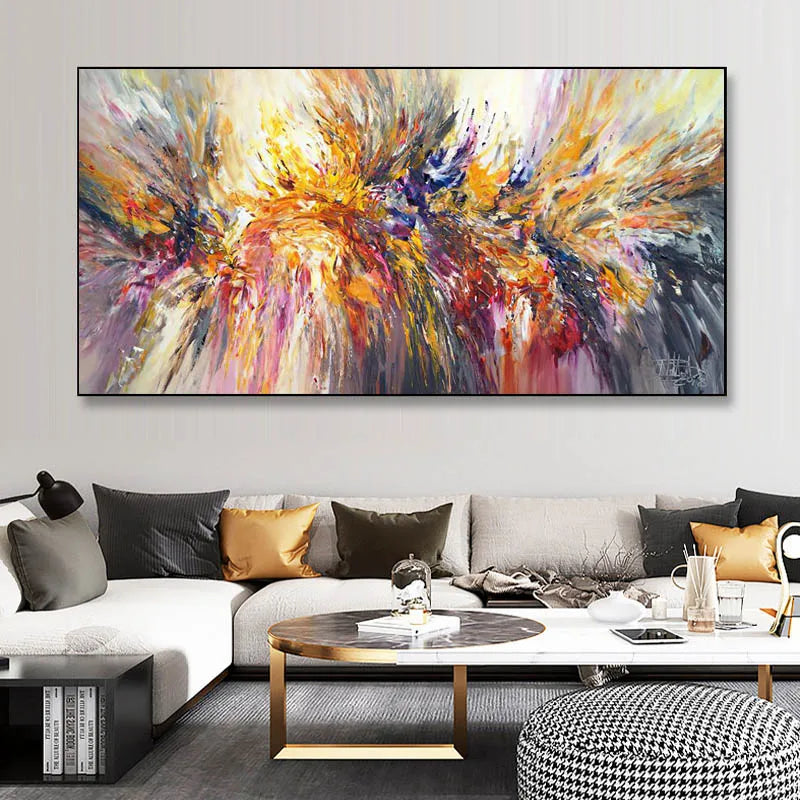 Abstract Colorful Canvas Painting Quadro Flower Posters and Prints Wall Art Pictures Cuadros Living Room Home Decor No Frame