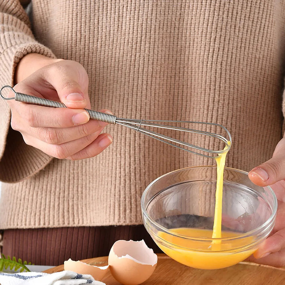 2pcs Mini Stainless Steel Balloon Wire Whisk Manual Egg Beater Mixer Kitchen Baking Utensil Milk Cream Butter Whisk