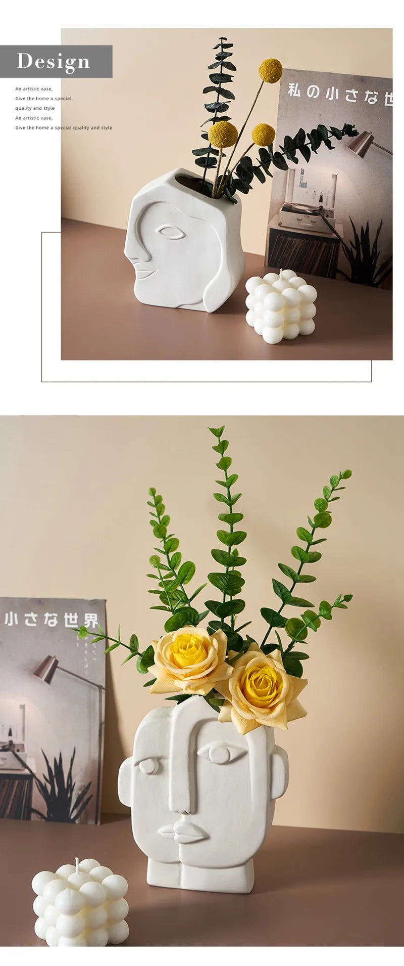 Nordic ceramic vase, dried flowers vases, living room, bedroom, interior, office, home decoration accessories ceramic vase