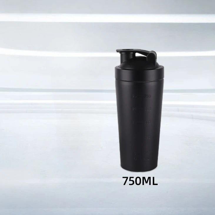 Shaker Bottle 500/750ML Stainless Steel Protein Owder Shaker Cup Clear Scale Mixer Nutrition Blender Mug Sports Gym Whey Drink