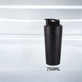 Shaker Bottle 500/750ML Stainless Steel Protein Owder Shaker Cup Clear Scale Mixer Nutrition Blender Mug Sports Gym Whey Drink