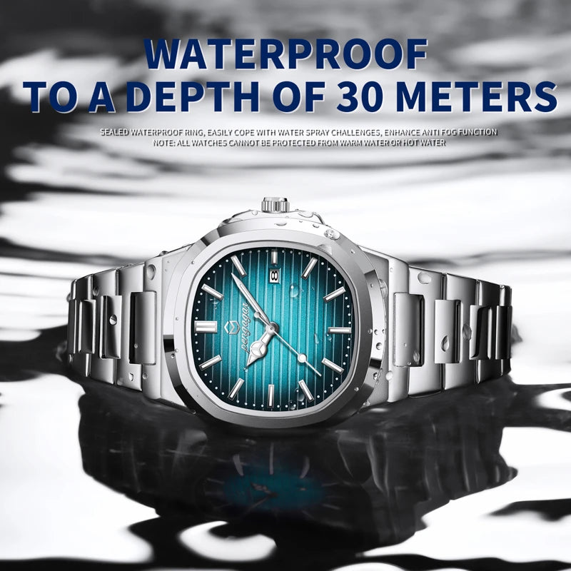 Luxury Military Man Watch Square Waterproof Luminous Date Week