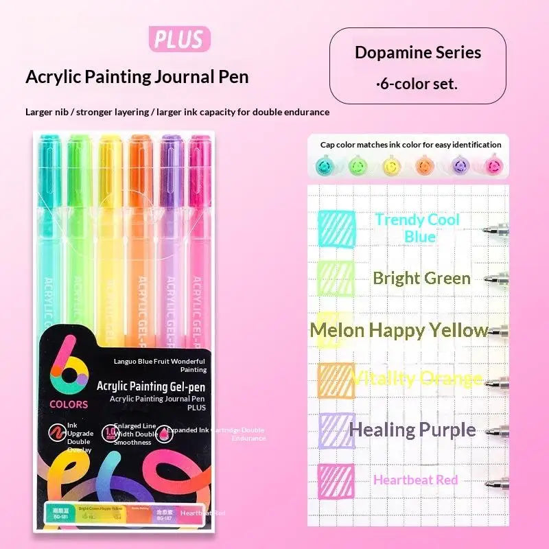 【MAX-55】1 Set Multi-Color Gel Pen Student Neutral Pen 6