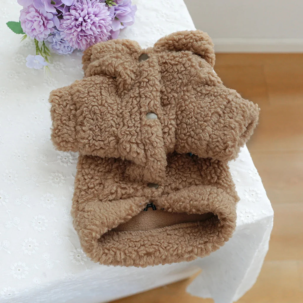 Autumn and Winter Pet Lamb Fleece Hooded Jacket Puppy and Cat Clothes New Models Thick and Warm Letter Hoodie Pet Clothes