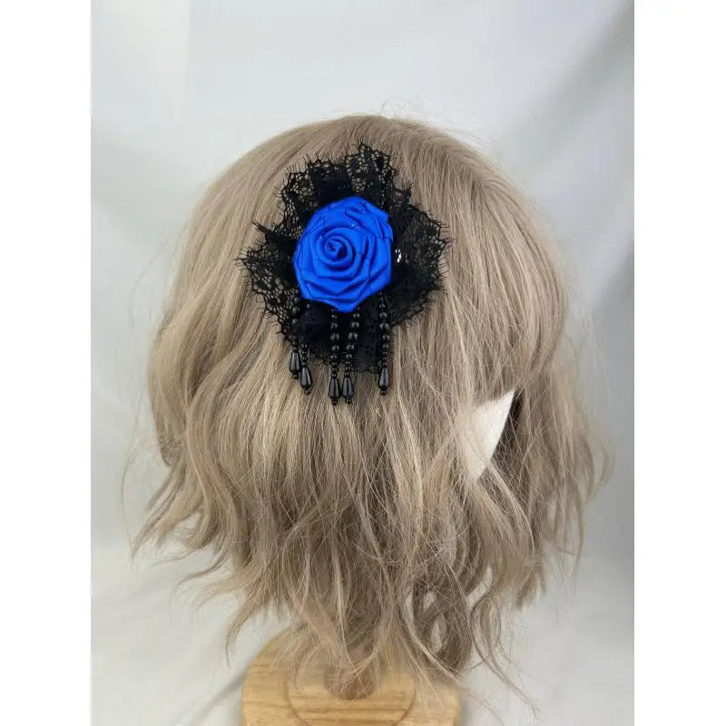 Gothic Vintage Lace Hand Made Rose Hair Accessories Y2K Spicy