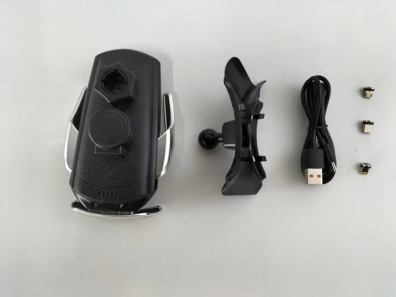 15W Fast Charging Wireless Charger Car Mount Phone Holder Automatic Clamping For 2010-2013 Peugeot 408