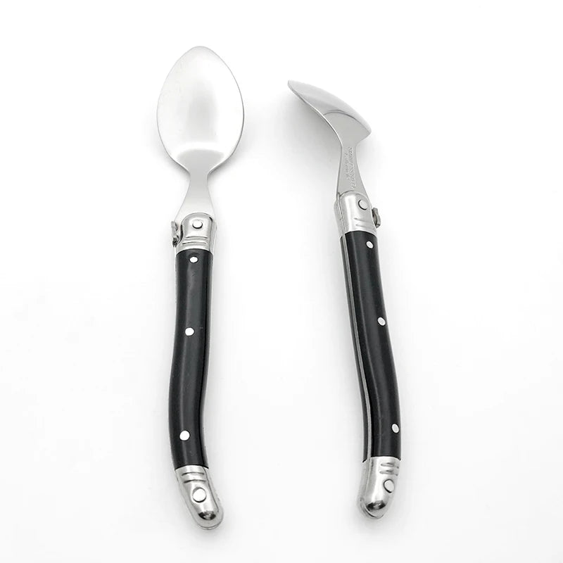 Laguiole Teaspoon set Mini Small Coffee Spoons Ice Tea Spoon Stainless Steel Stirring Dessert Scoop Flatware 6'' 15.5cm 4-10pcs