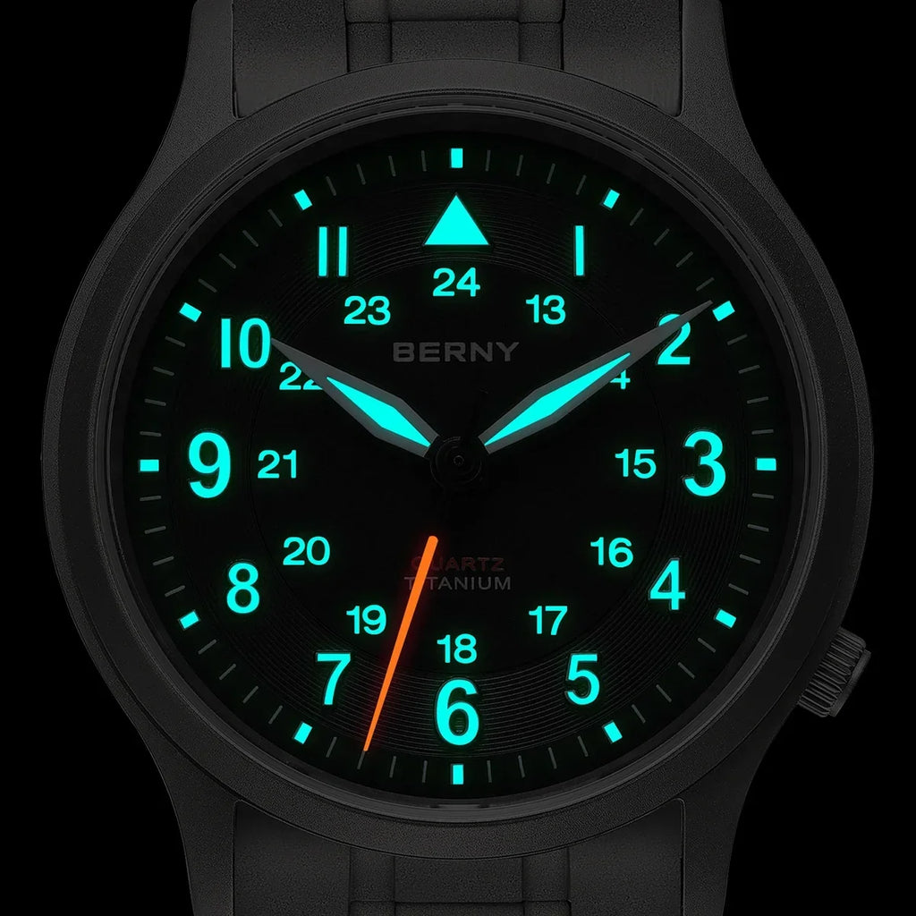 Berny Full Titanium Watches for Men Outdoor Quartz Men's