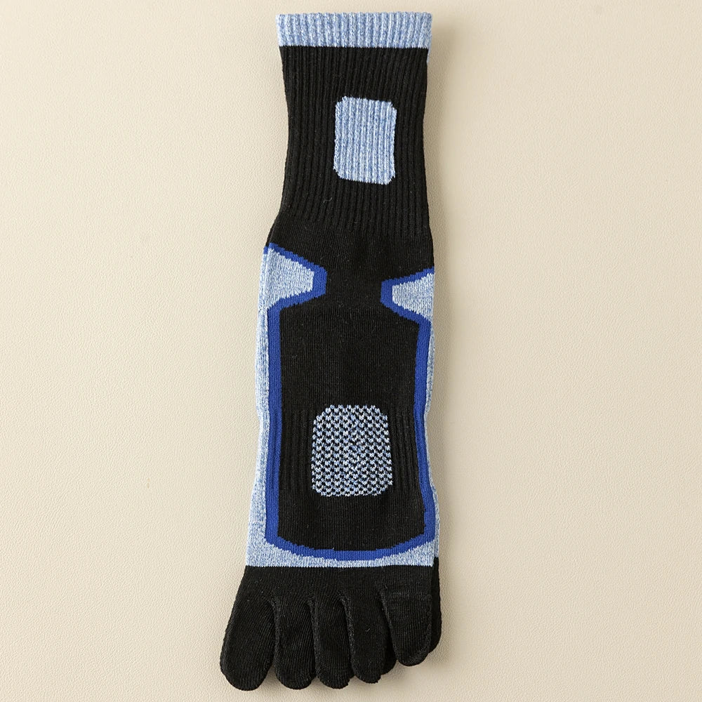 3 Pairs Fleece Toe Socks Men Autumn Winter Warm Five Finger Socks Man High Quality Cotton Sports Crew Socks Running