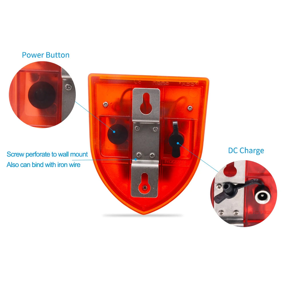 Solar Motion Sensor Alarm 129dB Siren 125° Detection 5-8m Range Weatherproof for Home Shed Garage Security Outdoor Protection