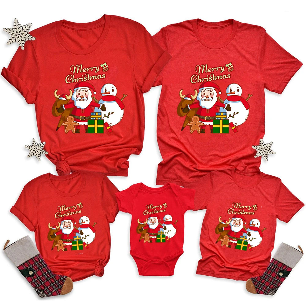 Merry Christmas Santa Claus Family T-Shirts Daddy Mommy and