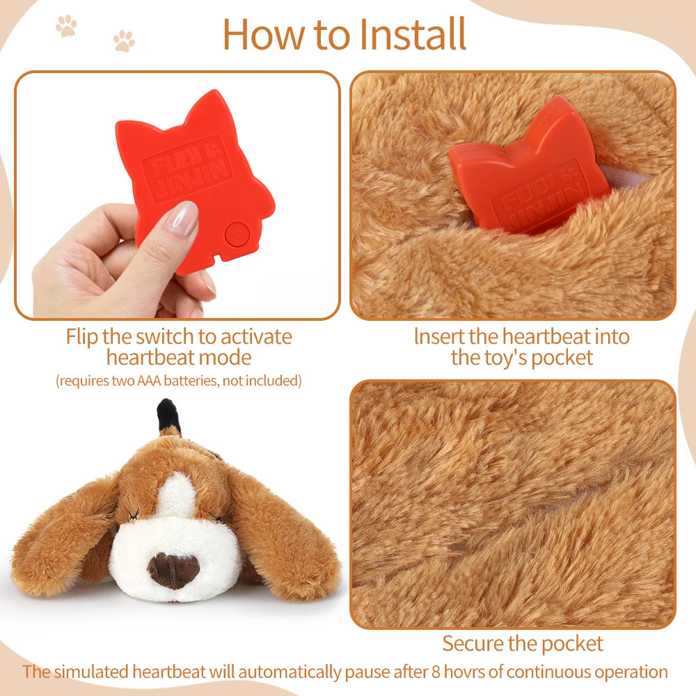 Puppy Dog Heartbeat Toy, Sleep Aid Crate Kennel Training Puppy Toy, Interactive Pet  Squeaky Chew Dog Toy