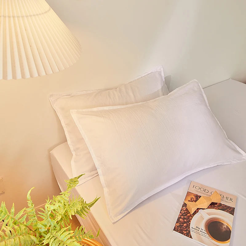 100% Cotton Mattress Covers Air-Permeable Anti-Pull Fitted Sheet No Pillowcase Elastic Bands Non Slip for Single Queen King Bed