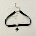 Gothic Black Velvet Choker Little Demon Bat Charm Pendant Necklace