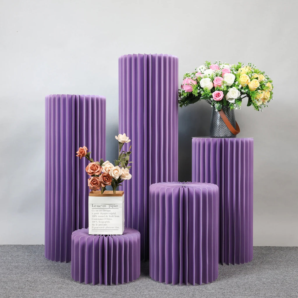 Centerpieces Cardboard Vases Foldable Cardboard Display Columns Stand for Wedding Birthday Party Backdrop Cupcake Decorations