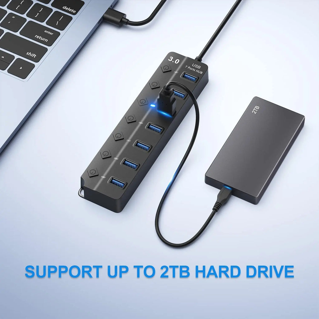 USB 3.0 Hub USB Hub 2.0 Multi Splitter 100cm Long Cable Multiple