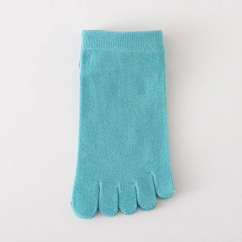 Spring Summer Women's Candy Color Ankle Socks Sweat absorption Breathable Cotton Split Toe Socks 5 Toes Short Five Finger Socks
