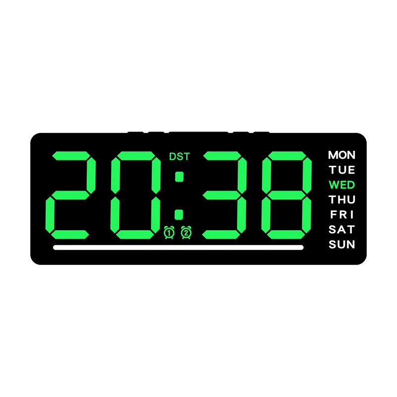USB Powered Digital Alarm Clock TEMP Date Week Dual Alarm 5 Levels Brightness Snooze Table Clock 12/24H Night Mode LED Clock