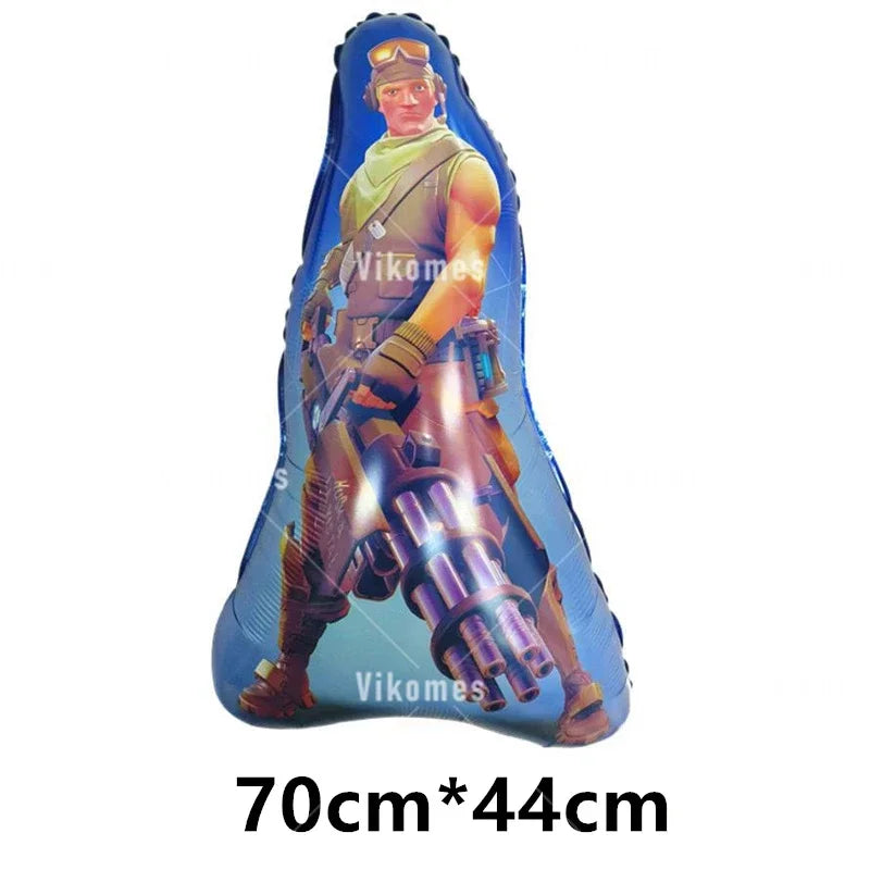 Fortnite Balloons Shooting Game Ballons Boy Girl Happy Birthday Banner Party Decoration Alpaca Llama Tableware Cake Topper Toy