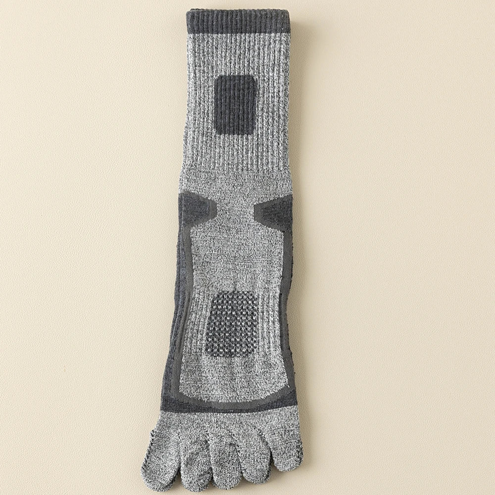 3 Pairs Fleece Toe Socks Men Autumn Winter Warm Five Finger Socks Man High Quality Cotton Sports Crew Socks Running