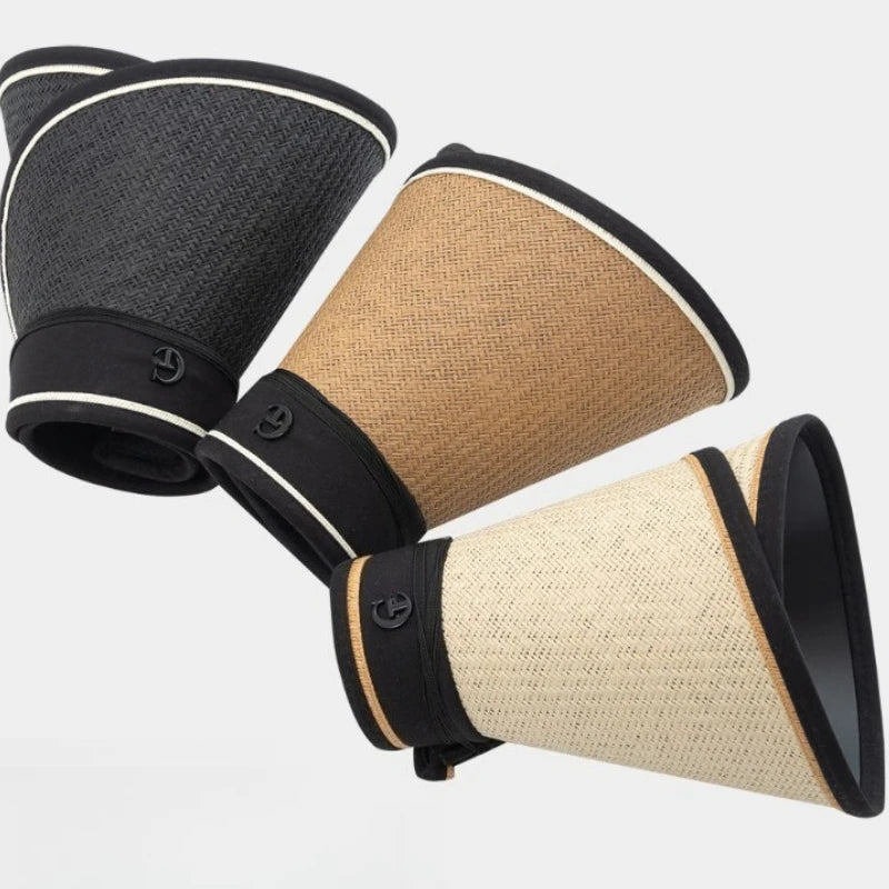 3 Colors Foldable Wide Brim Straw Sun Hats Portable UV Protection Cap Breathable Sunscreen Hat for Women Men Outdoor Beach Hat