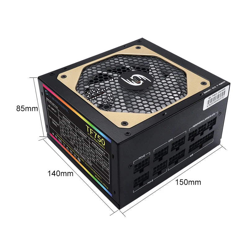 ATX RGB Fully Modular Gaming PSU Full Voltage 110- Computer Power