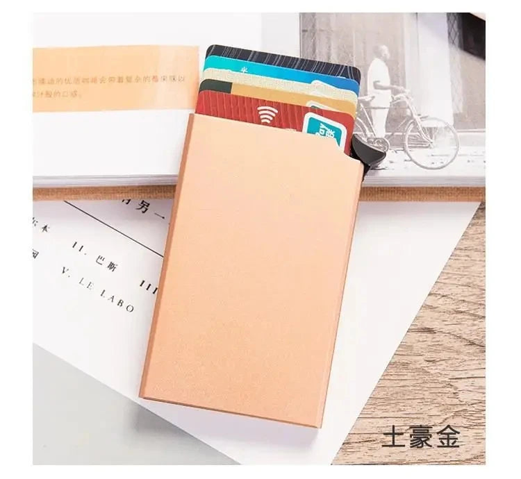 Rfid Wallet aluminum Metal Credit Business Mini Card Wallet 2024 Dropshipping Man Women Smart Wallet Business Card Holder