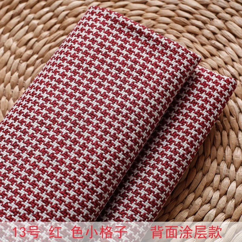 High-end Thousand Bird Grid Sofa Fabric Thickening Plaid Cotton Linen Cloth Tablecloth Pillow Cushion Cover Handmade DIY Fabric