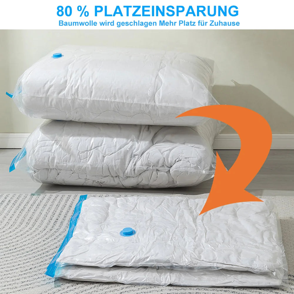 Vacuum Storage Bags Transparent Folding Compressed Space Storage Bag Travel Seal Packet Organizers For Clothes Pillow Bedding