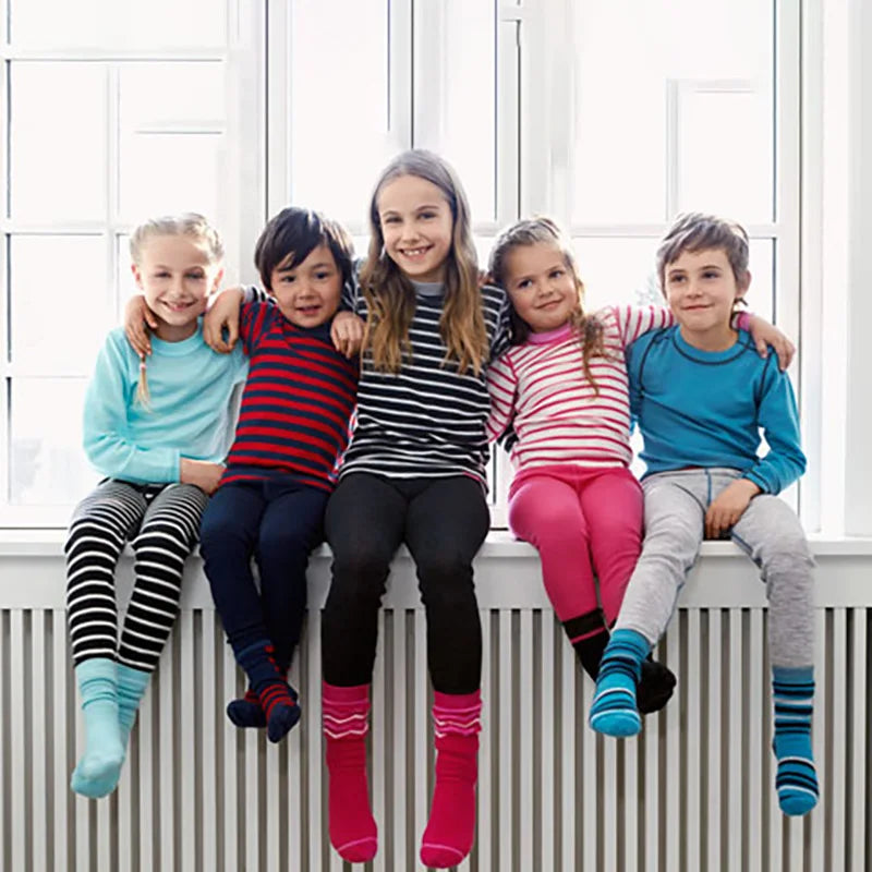 Kids Merino Wool Thermal Underwear Set Quick Dry Long