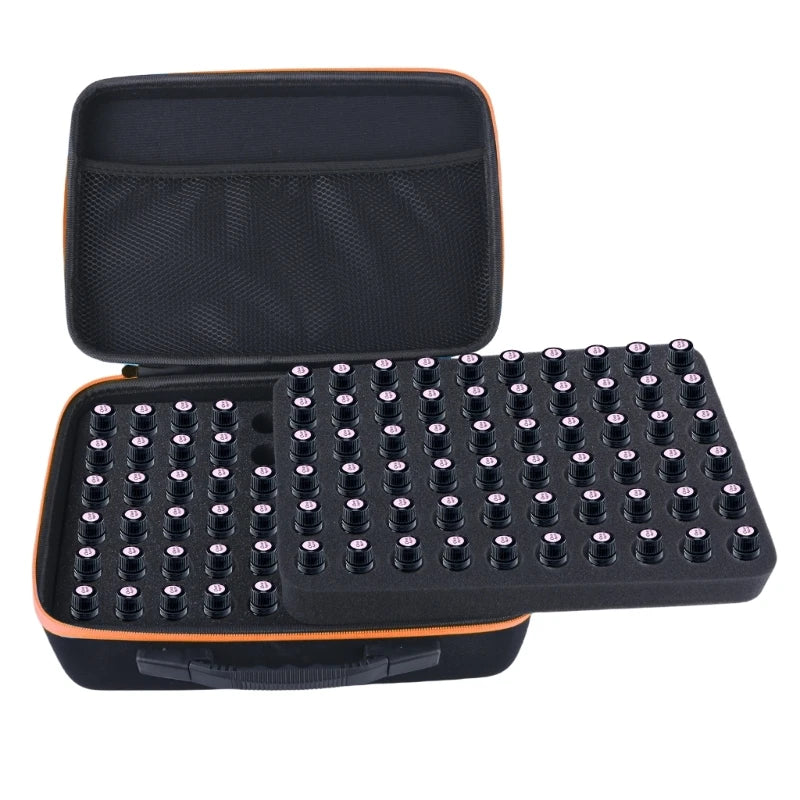 Sleek Essential Oil Storage Bag 120 Girds Storage For 5-10ML Bottles Sturdy EVA Travel Case For Home Travel Presentations