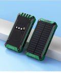 New Solar Power Bank 20000mAh Mobile Power Fast Charging Battery multifunctional With 4 Cables Wireless Charger LED Flashlight
