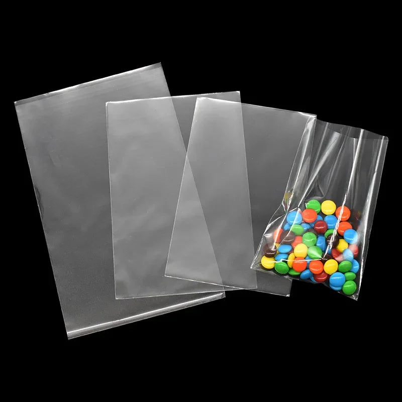 100Pcs Transparent Plastic Bags Candy Lollipop Cookie Packaging Clear Opp Cellophane Bag Christmas Gift Wedding Birthday Party