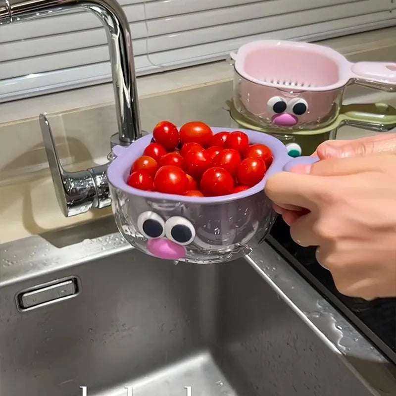 Dopamine Drainage Basket Fruit Washing Artifact Double-Layer Food