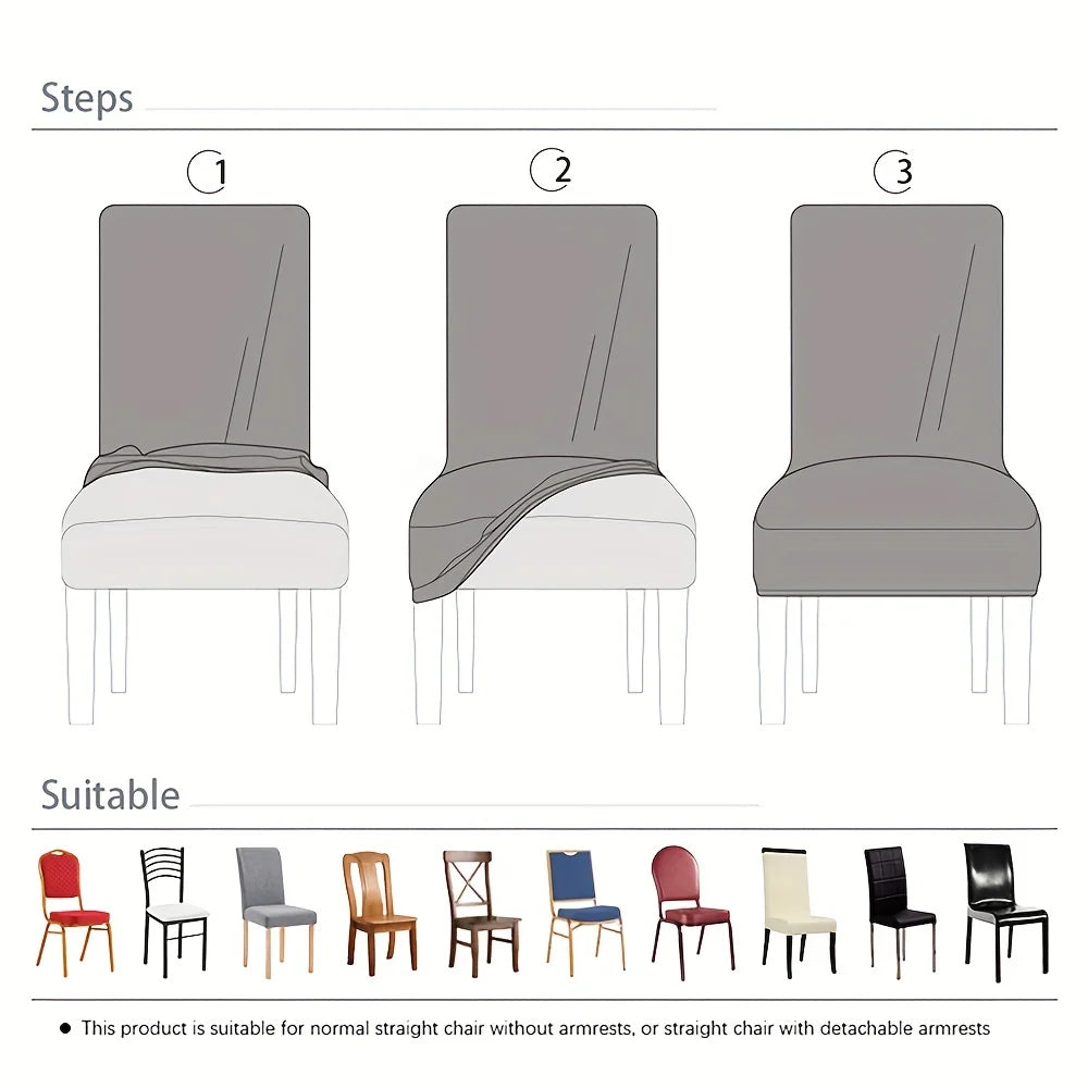 Elastic Dining Chair Cover Stretch Seat Slipcover Jacquard Spandex Protector Case for Kitchen Chair Seat Home Hotel Banquet
