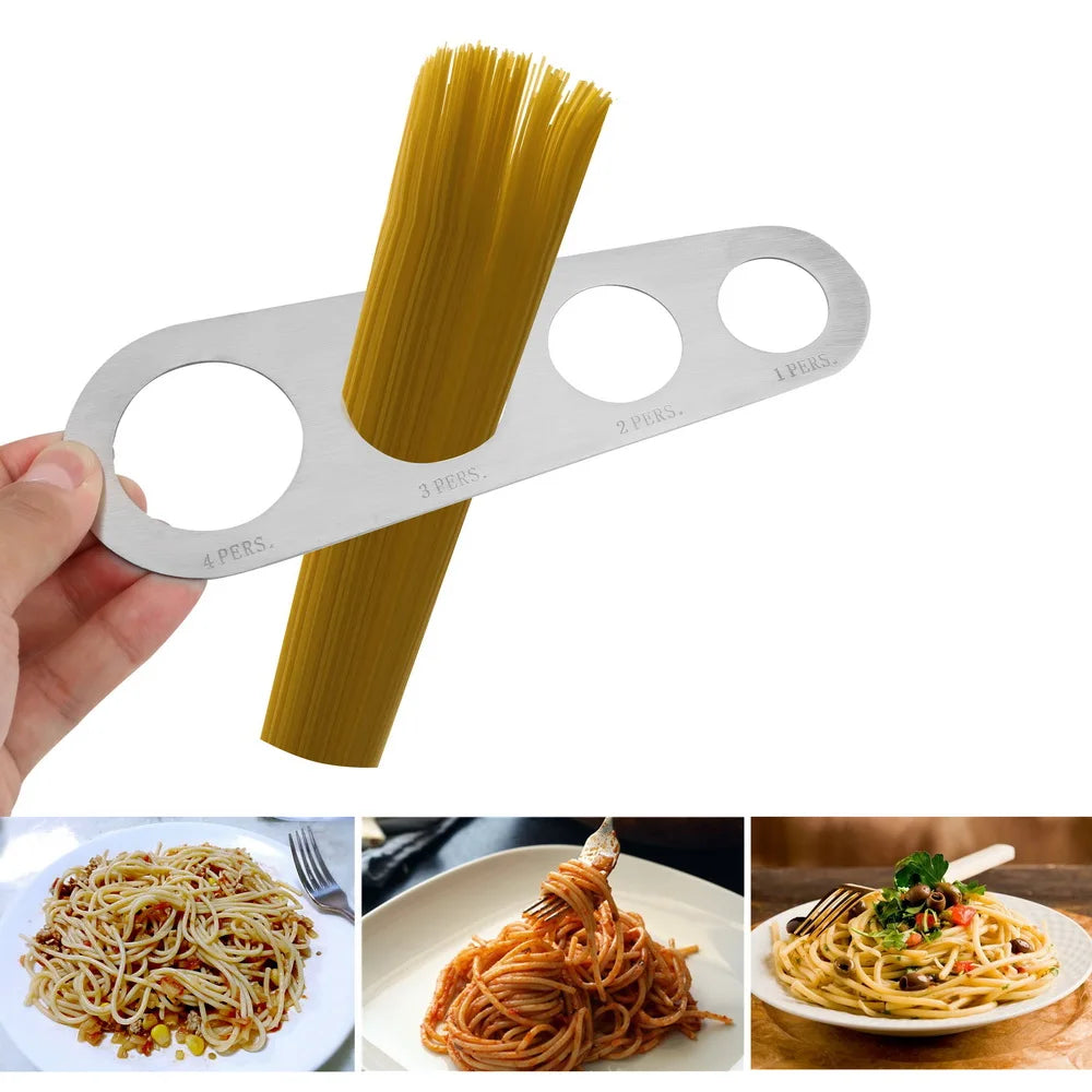 HILIFE Kitchen Accessories Stainless Steel Pasta Noodle Measure 1Pcs 4 Holes Spaghetti Measurer