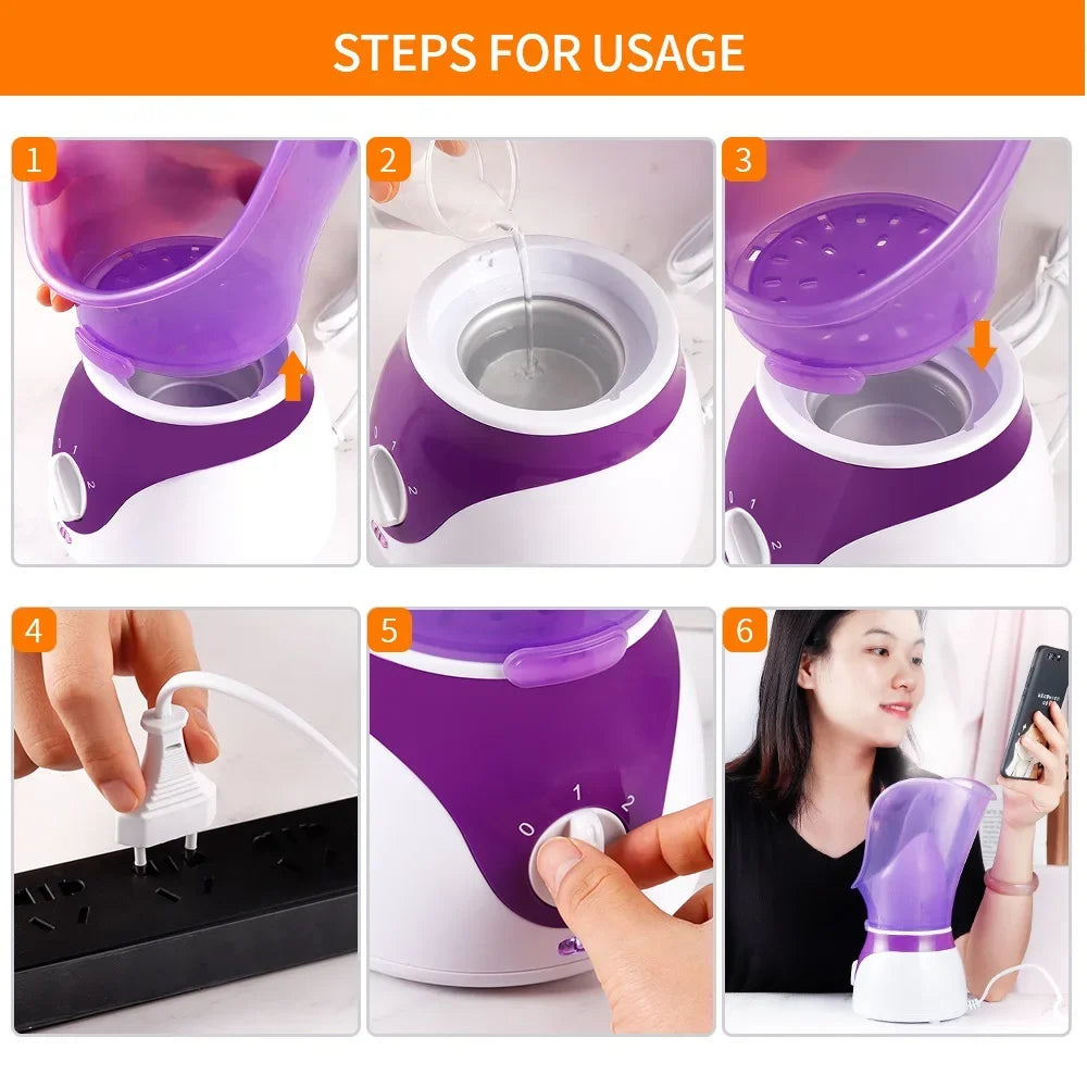 Face Steamer Machine Deep Hydration Clean Facial  Mist Steam Sprayer Anti Wrinkle Whitening Skin Vaporizer Skin Care Tools