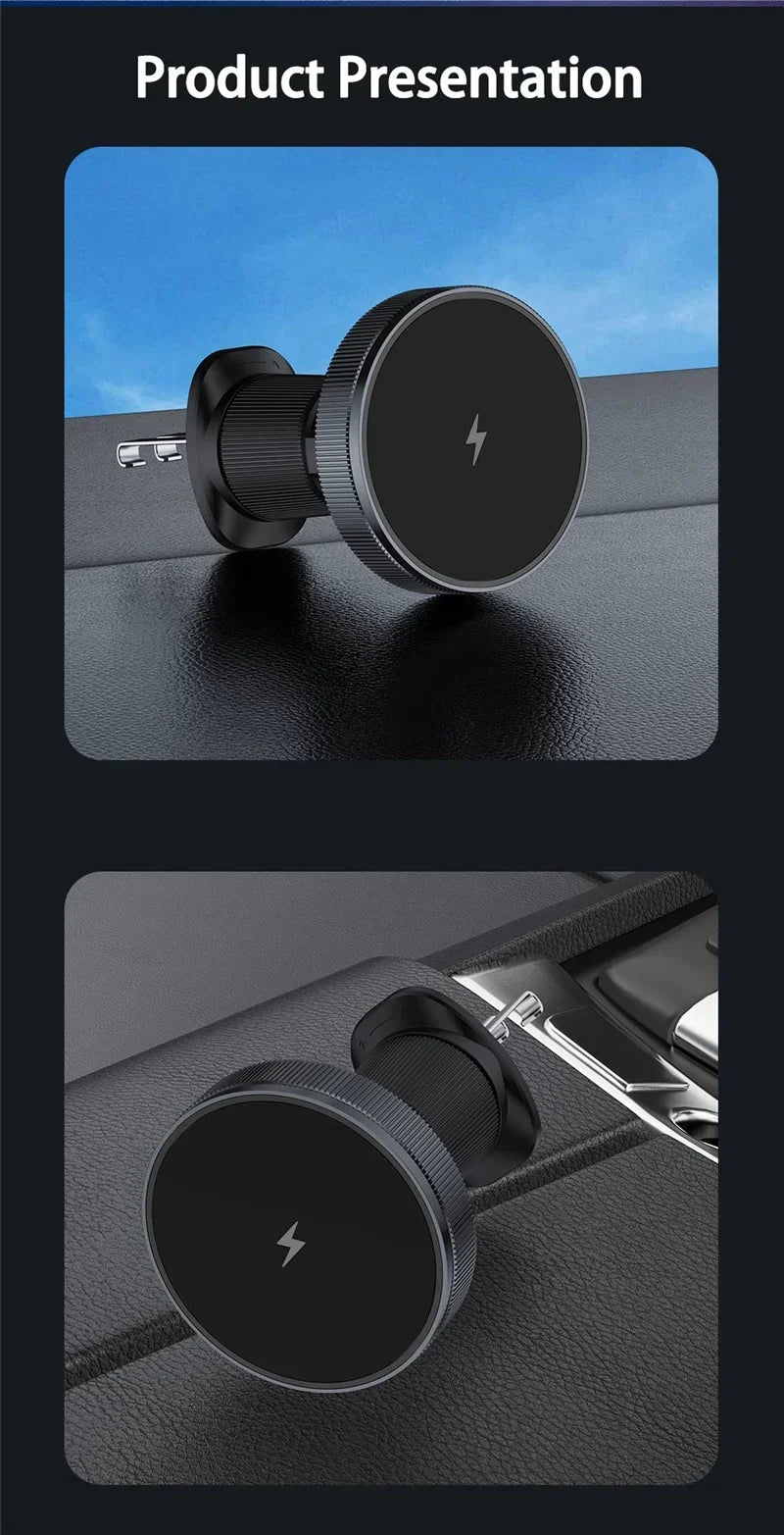 Magnetic Car Wireless Charger Stand Bracket Magnet Car Phone Holder Mount Fast Charging Station for iPhone 15 14 13 12 Pro Max
