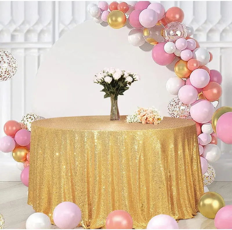 180cm Round Sequin Tablecloth  for Wedding Banquet Wedding Birthday Christmas Party Table Decoration Sequin dining table decorat